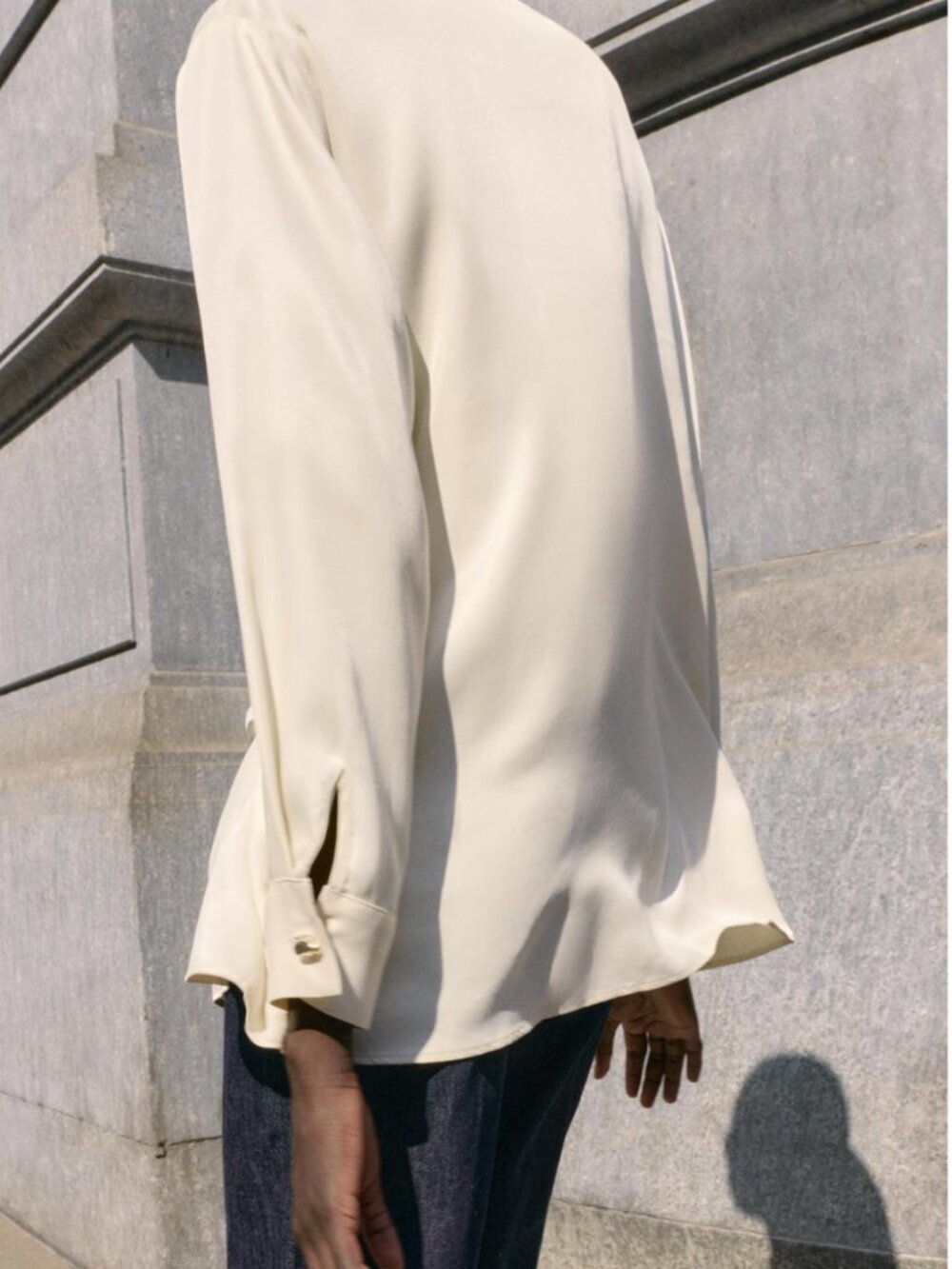 ZARA Satin Crossover Shirt - Ecru / Size S NWT - Picture 5 of 14
